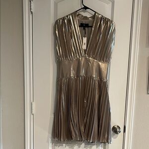 Banana Republic Metallic Gold Mini Dress